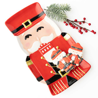 8 Oak Lane Gifts Red Nutcracker Platter