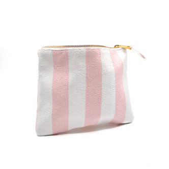 8 Oak Lane Gifts Pink Stripe Terry Flat Pouch - Small