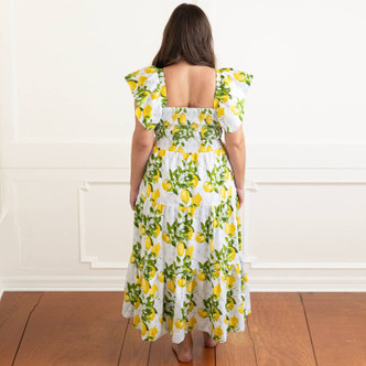 8 Oak Lane Lemonade Smocked Flutter Sleeve Dress