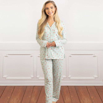 Candy Cane Cottage Long Pajama Set