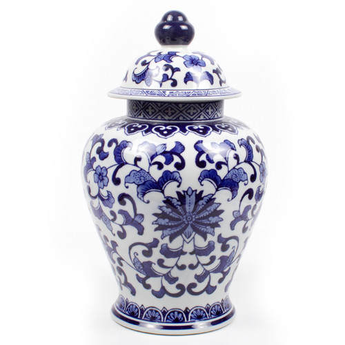 8 Oak Lane Accent Blue Chinoiserie Ginger Jar - Extra Large