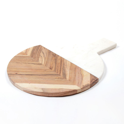 pic of Round Serving Board-marble wood