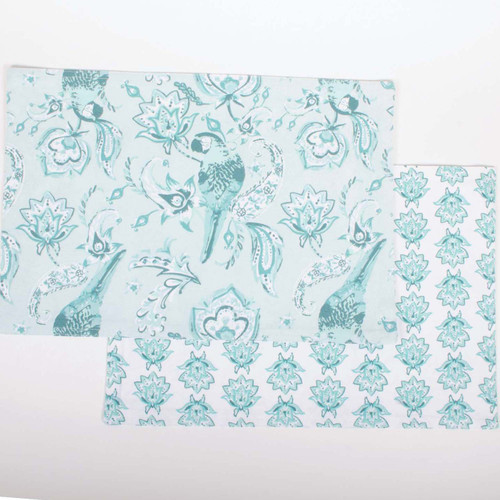 8 Oak Lane Tabletop Coastal Seafoam Reversible Placemat Set