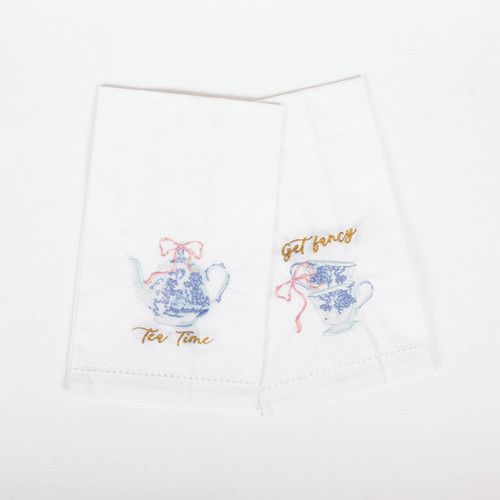 8 Oak Lane Gifts High Tea Embroidered Bar Towel Set
