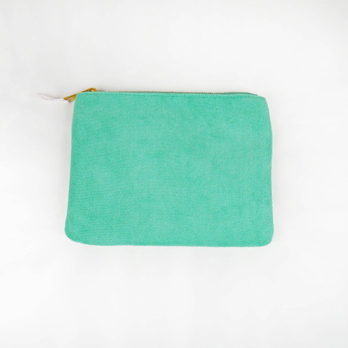 Luxe Slim Pencil Pouch - Metallic Seafoam Green - The Paper Place