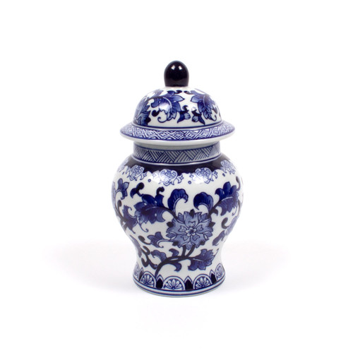 8 Oak Lane Decor Blue Chinoiserie Ginger Jar - Small