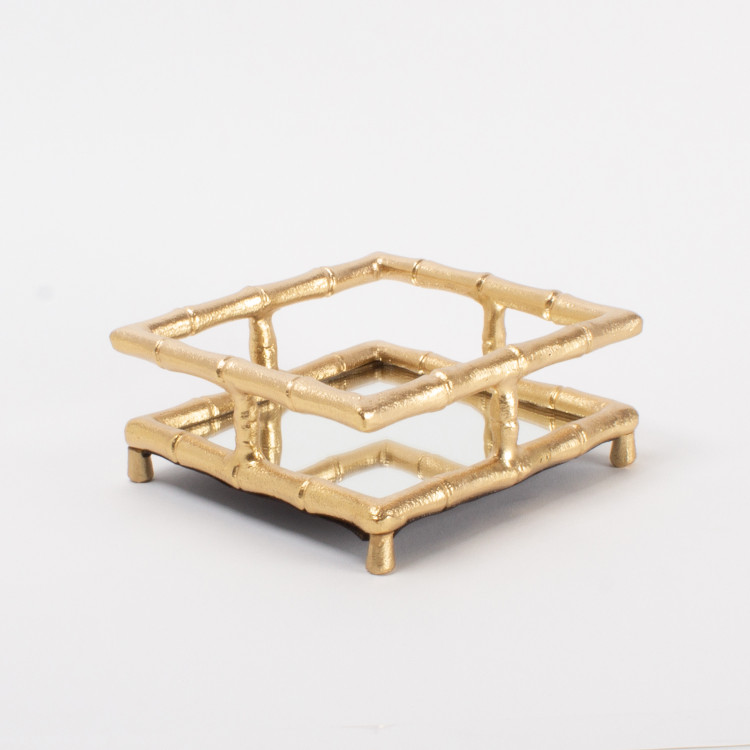 Gold Bamboo Cocktail Napkin Tray - 8 Oak Lane