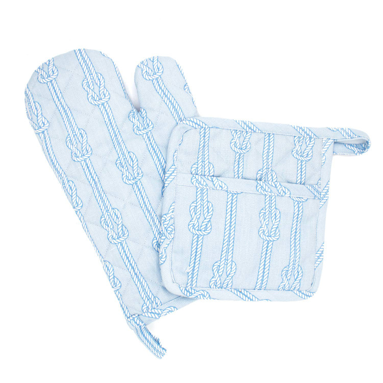 8 Oak Lane Oven Mitt Set- Nautical Knot