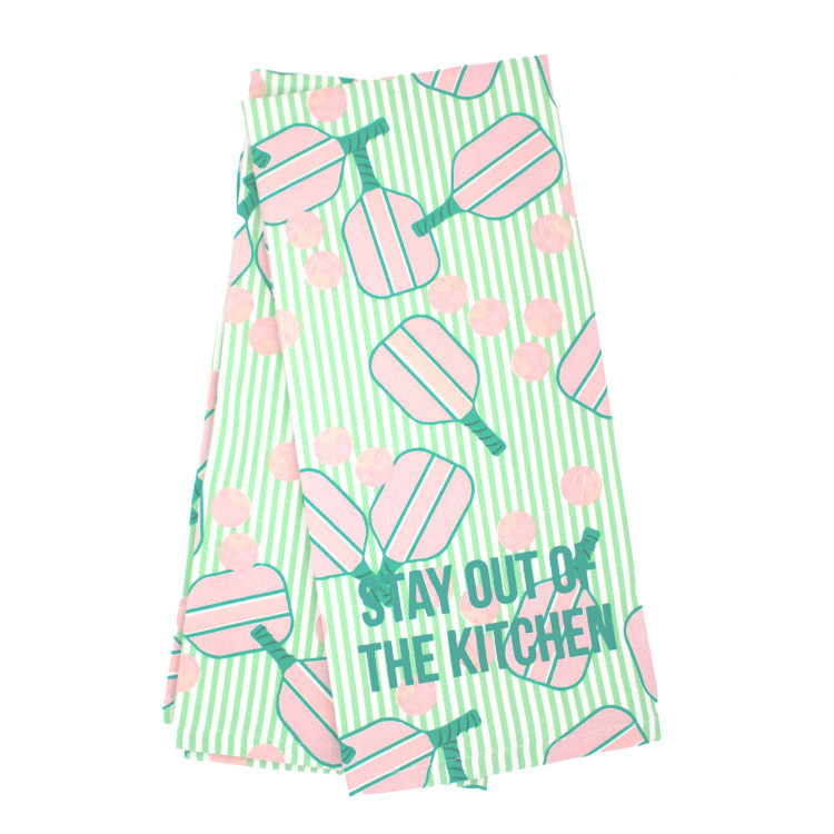8 Oak Lane Kitchen Towel Set- Pickleball Stripe