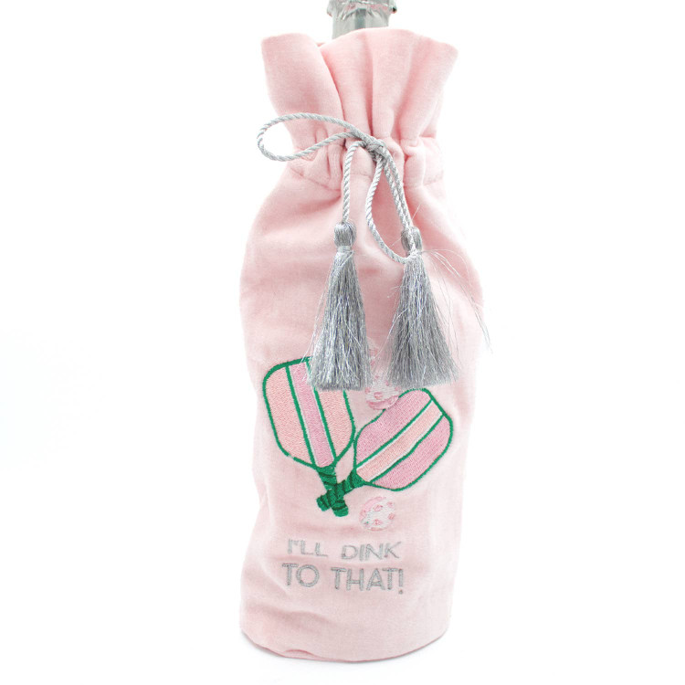 8 Oak Lane Embroidered Wine Bag- Pickleball