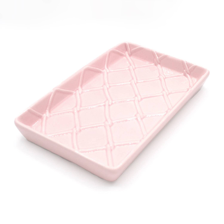 8 Oak Lane Ceramic Guest Towel Tray- Pink
