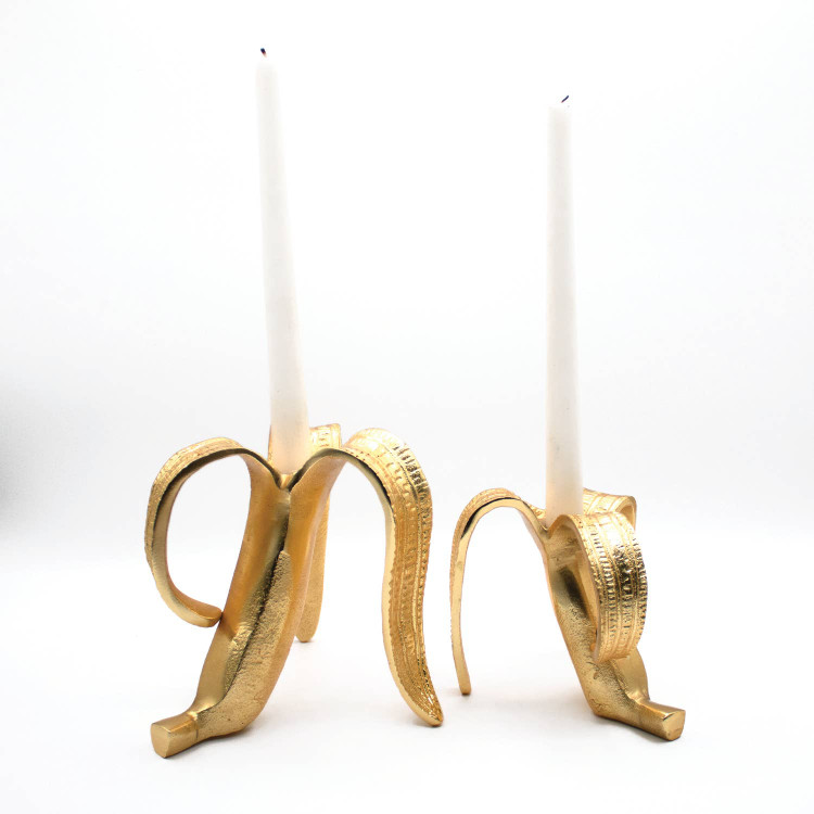 8 Oak Lane Banana Candle Stick 2pc set