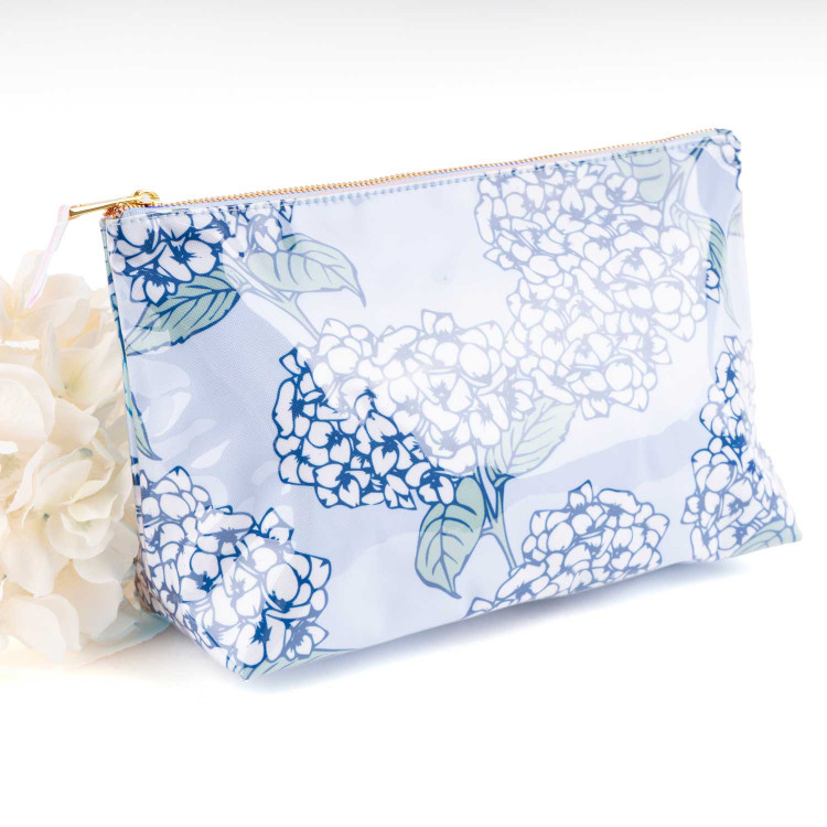 8 Oak Lane AE4Hydrangea Stem Clear Coated Travel Cosmetic Case