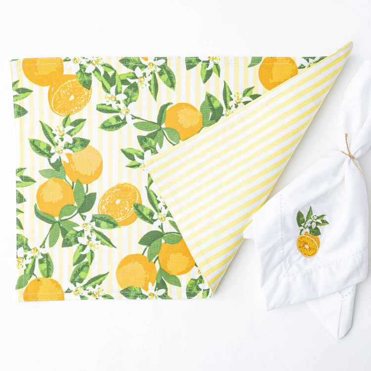 8 Oak Lane Orange Blossom Reversible Placemat