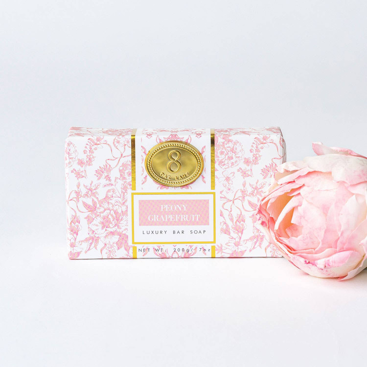 8 Oak Lane AE4Peony Grapefruit Wrapped Bar Soap