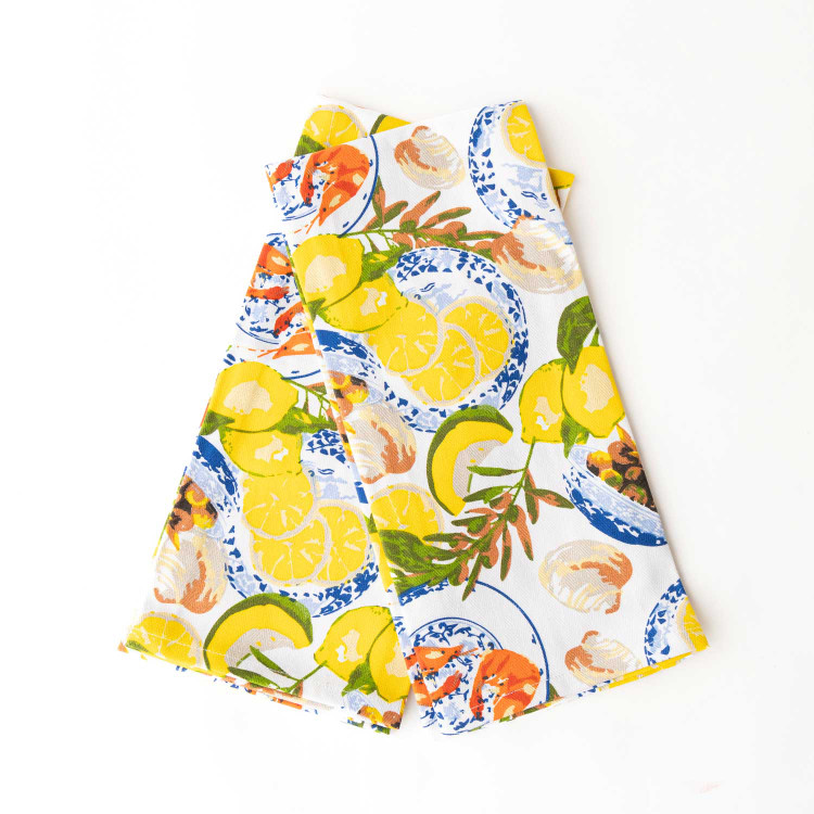 8 Oak Lane Lemon Santorini Kitchen Towel Set