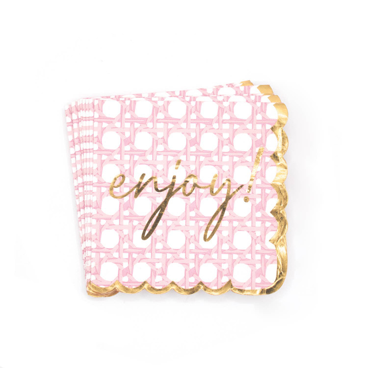 8 Oak Lane AE4Pink Cane Paper Beverage Napkin Packs