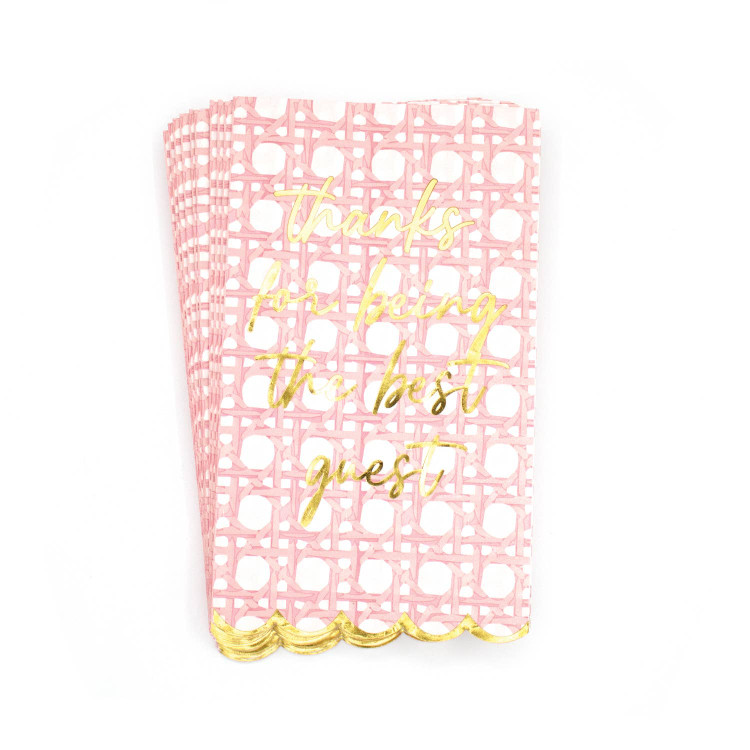 8 Oak Lane Pink Cane Paper Guest Towel Packs