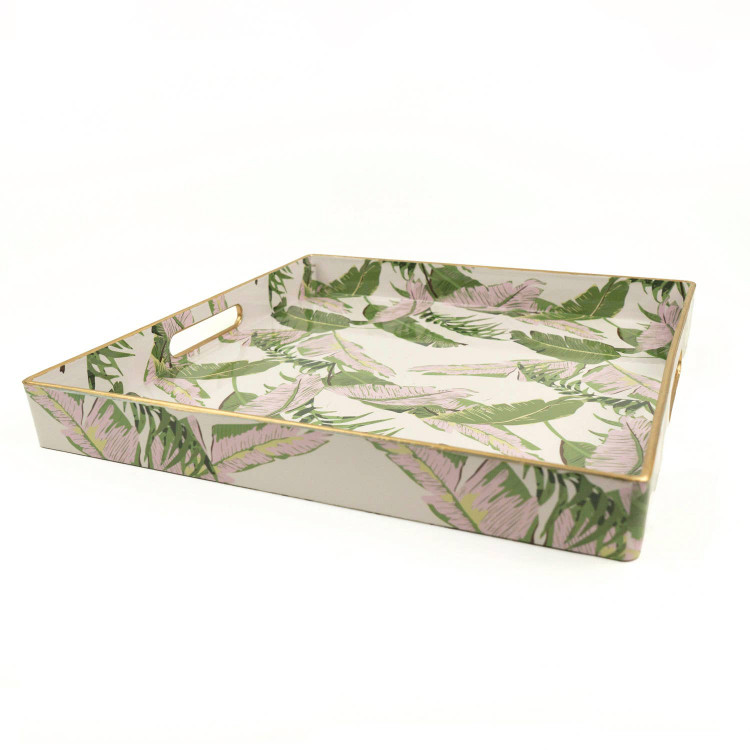 8 Oak Lane Natural Botanical Square Tray