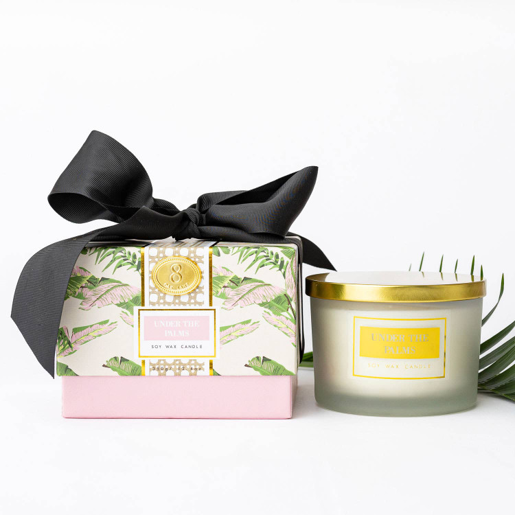 8 Oak Lane Under the Palms 3-Wick Boxed Soy Wax Candle