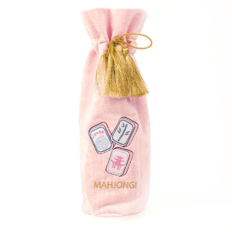 8 Oak Lane AE4Mahjong Embroidered Wine Bag