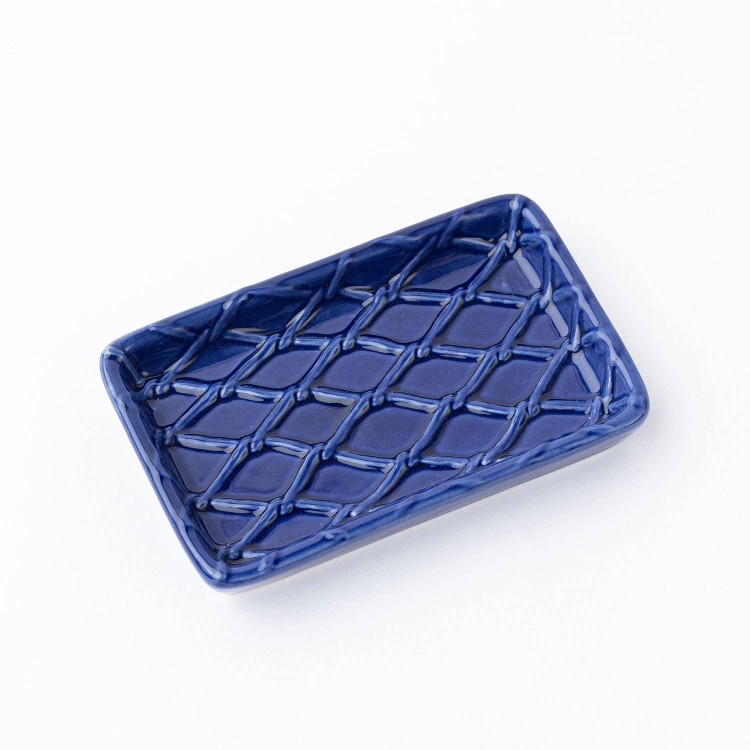 8 Oak Lane Navy Blue Textured Soap Dish