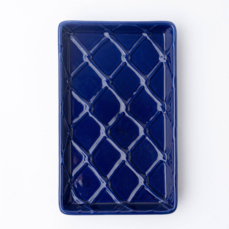 8 Oak Lane Navy Textured Guest Towel Tray