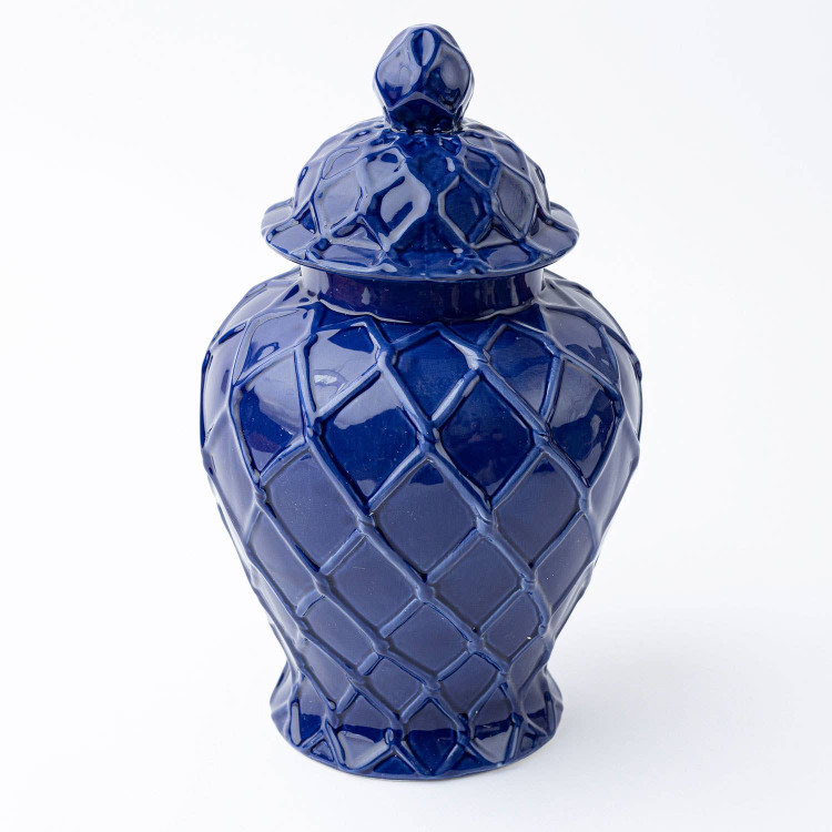 8 Oak Lane AE4Navy Textured Ginger Jar - Extra Large