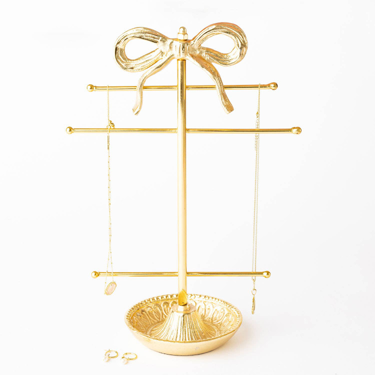 8 Oak Lane Gold Bow Jewelry Holder