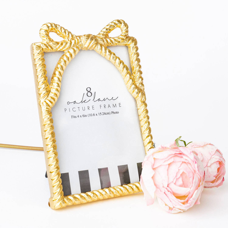 8 Oak Lane Gold Bow 4x6 Picture Frame