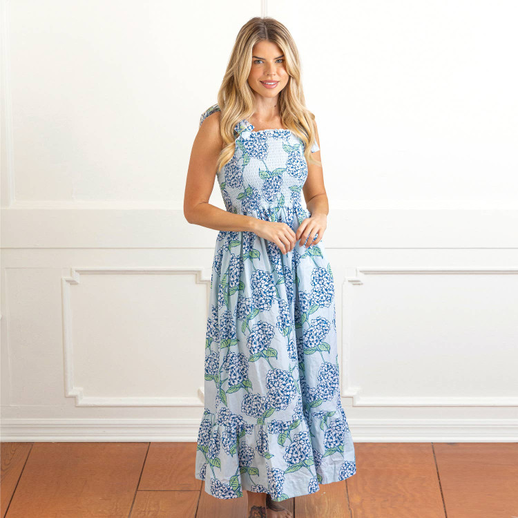 8 Oak LaneHydrangea Stem Tie Top Smocked Dress