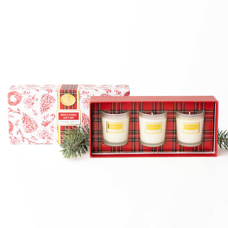 8 Oak Lane Festive Spice 3 Piece Assorted Candle Boxed Set