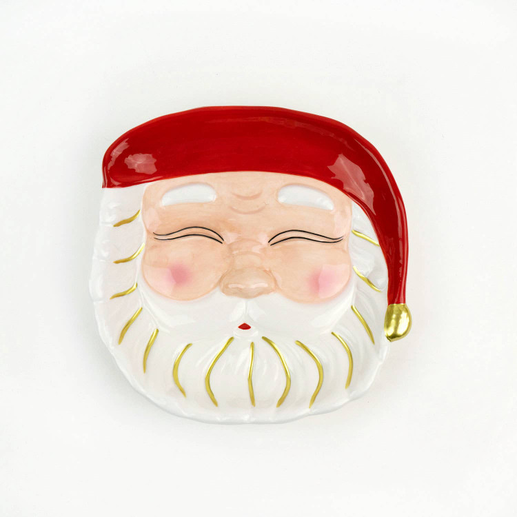 8 Oak Lane Red Santa Dessert Plate