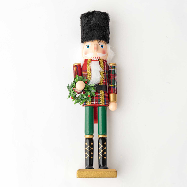 8 Oak Lane Plaid 15" Nutcracker