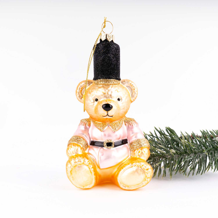 8 Oak Lane Pink Teddy Bear Boxed Glass Ornament