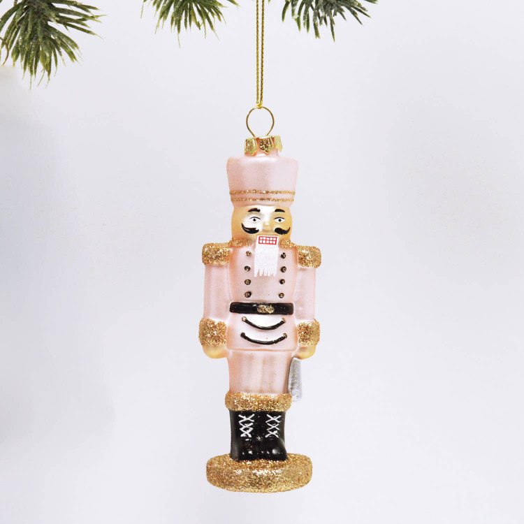 8 Oak Lane Pink Nutcracker Boxed Glass Ornament