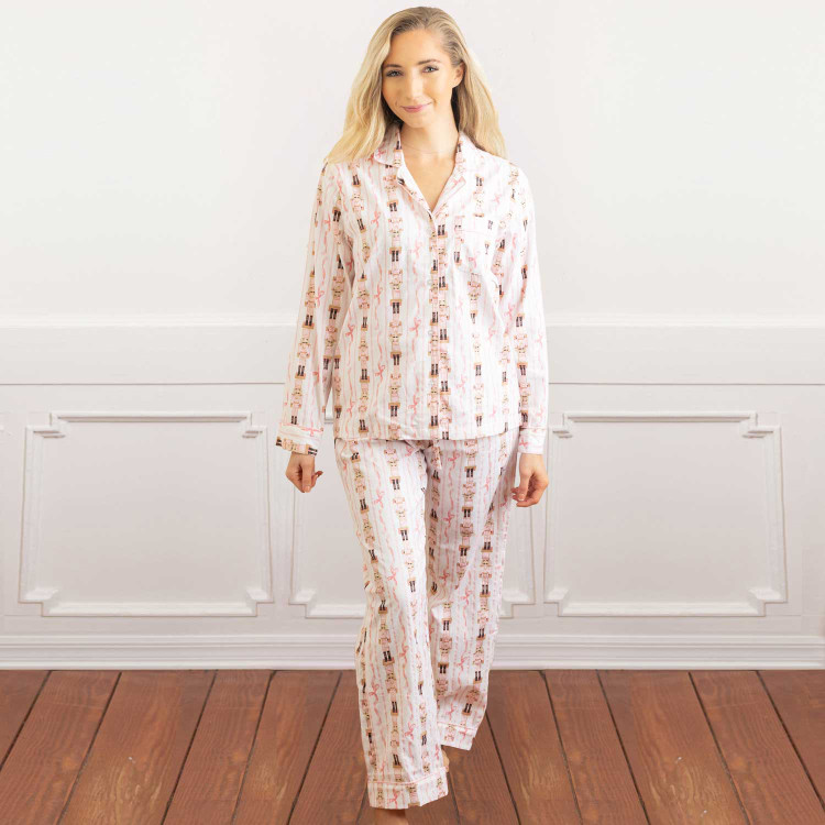 8 Oak Lane Nutcracker Ribbons Flannel PJ Set