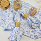 8 Oak Lane Blue Foliage Scalloped Dinner Napkins (Set of 4) 8 Oak Lane Blue Foliage Scalloped Dinner Napkins (Set of 4)