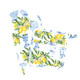 8 Oak Lane Oven Mitt Set- Lemon Ginger