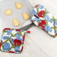 8 Oak Lane Oven Mitt Set- Poinsettias 