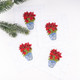 8 Oak Lane Poinsettias Embroidered Cocktail Napkins (set of 4)