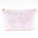 8 Oak Lane Pink Bow Toile Clear Coated Travel Cosmetic Case