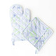 8 Oak Lane Blue Pickleball Stripe Oven Mitt Set