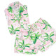 Image of 8 Oak Lane Pink Leopard Palm PJ Set with Shorts & Long Sleeve Top