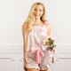 8 Oak LanePink Bow Toile Tie Top PJ Satin Ruffle Short