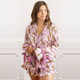 8 Oak LaneLavender Leopard Satin Ruffle Short PJ Set
