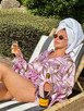 8 Oak LaneLavender Leopard Satin Ruffle Short PJ Set