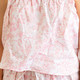 Detail of 8 Oak Gifts Pink Bow Toile Tie Top Ruffle Sleep Set