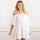 Image of 8 Oak Lane White Eyelet Puff Sleeve Smocked Dress