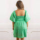 8 Oak LaneGreen Eyelet Puff Sleeve Smocked Dress